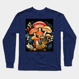 Woodland Forest Cottagecore Mushrooms Long Sleeve T-Shirt